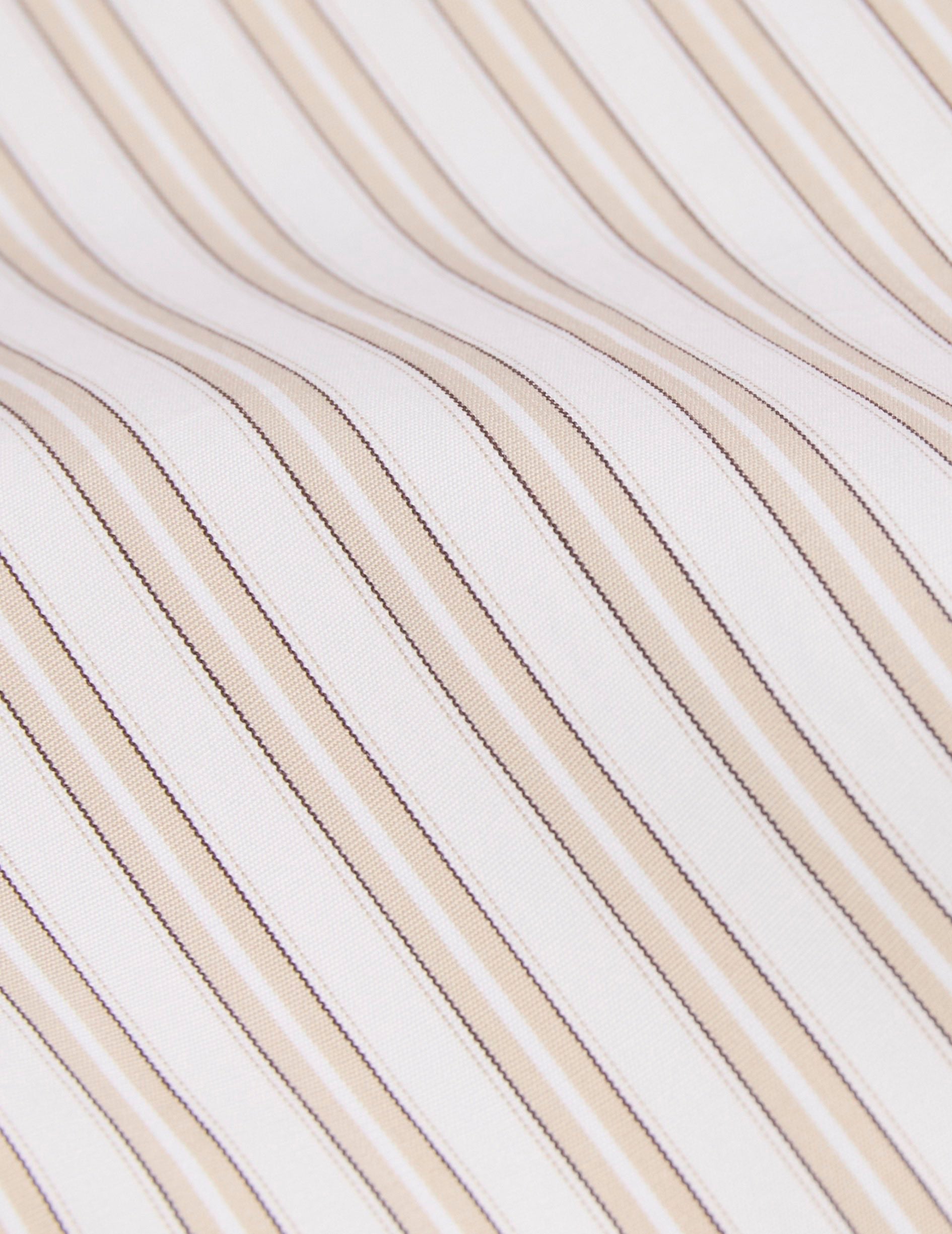 Carl striped beige shirt - Poplin - Carl Collar