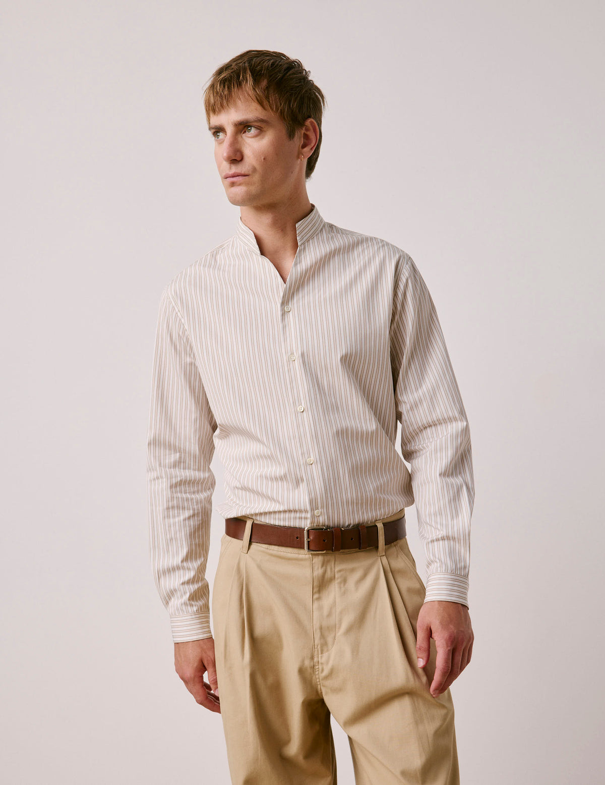 Beige striped Carl shirt