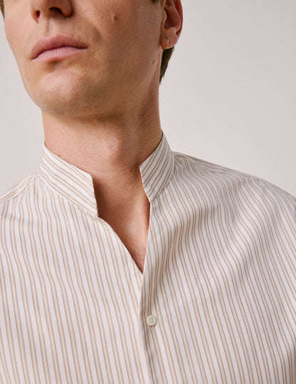 Chemise Carl rayée beige