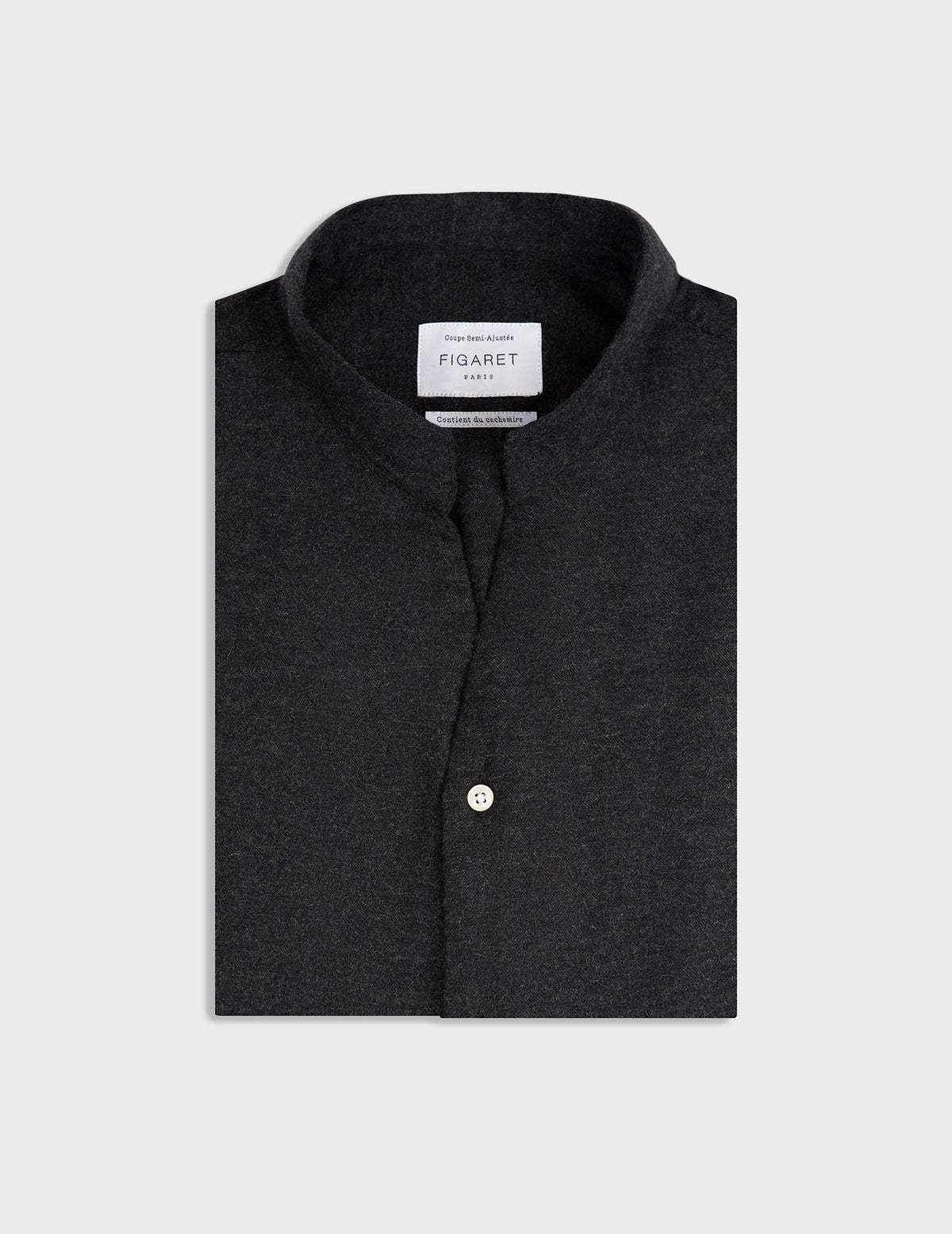 Chemise Carl en flanelle et cachemire gris - Flanelle - Col Carl