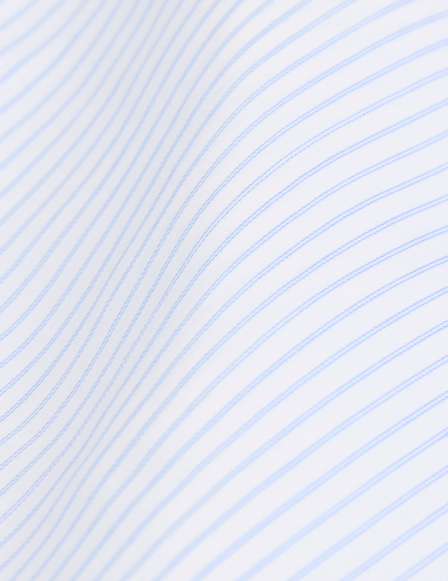 Chemise Carl rayée bleu clair - Twill - Col Carl