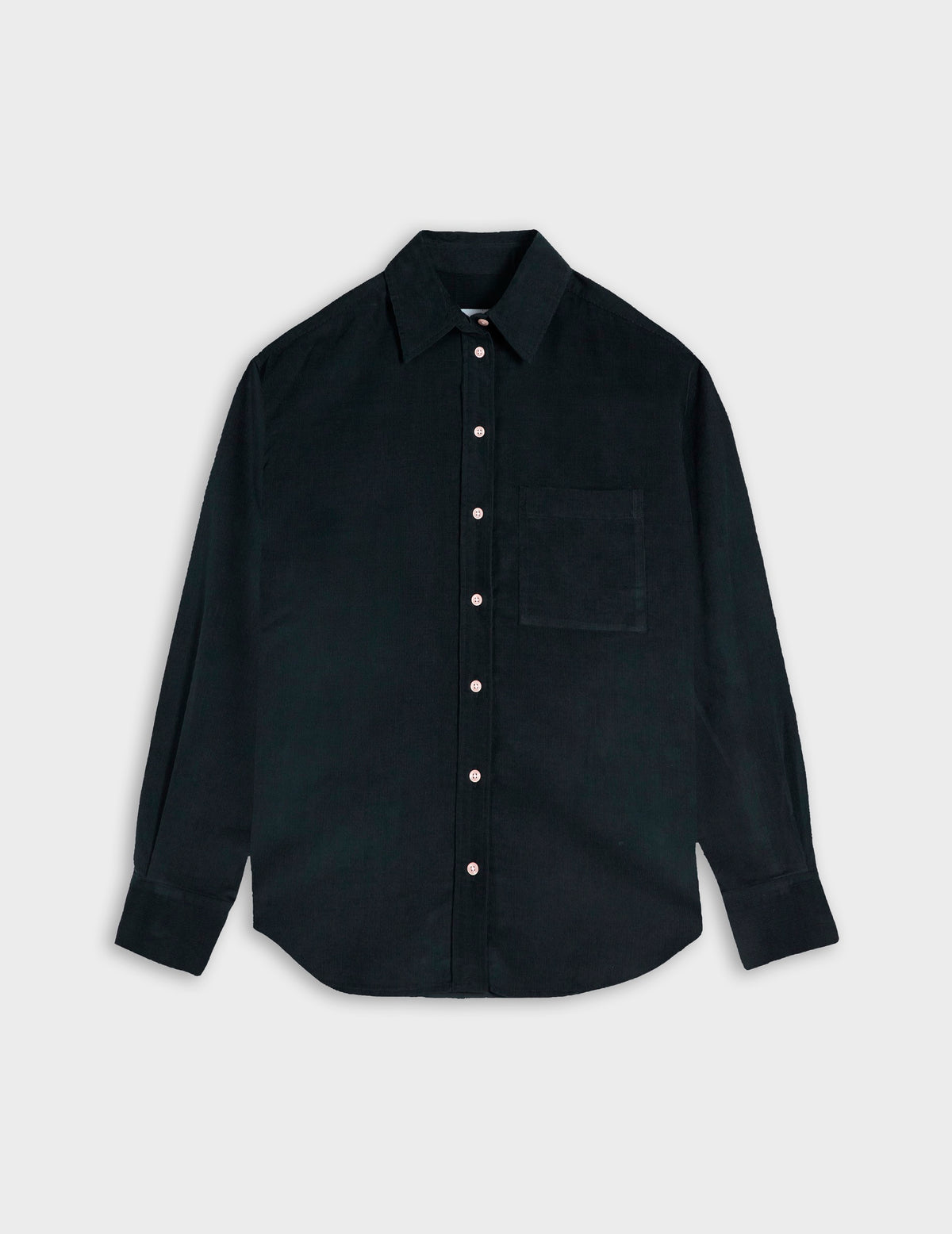 Navy blue velvet Charlotte shirt - Velvet - Shirt Collar