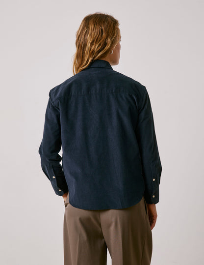 Navy blue velvet Charlotte shirt