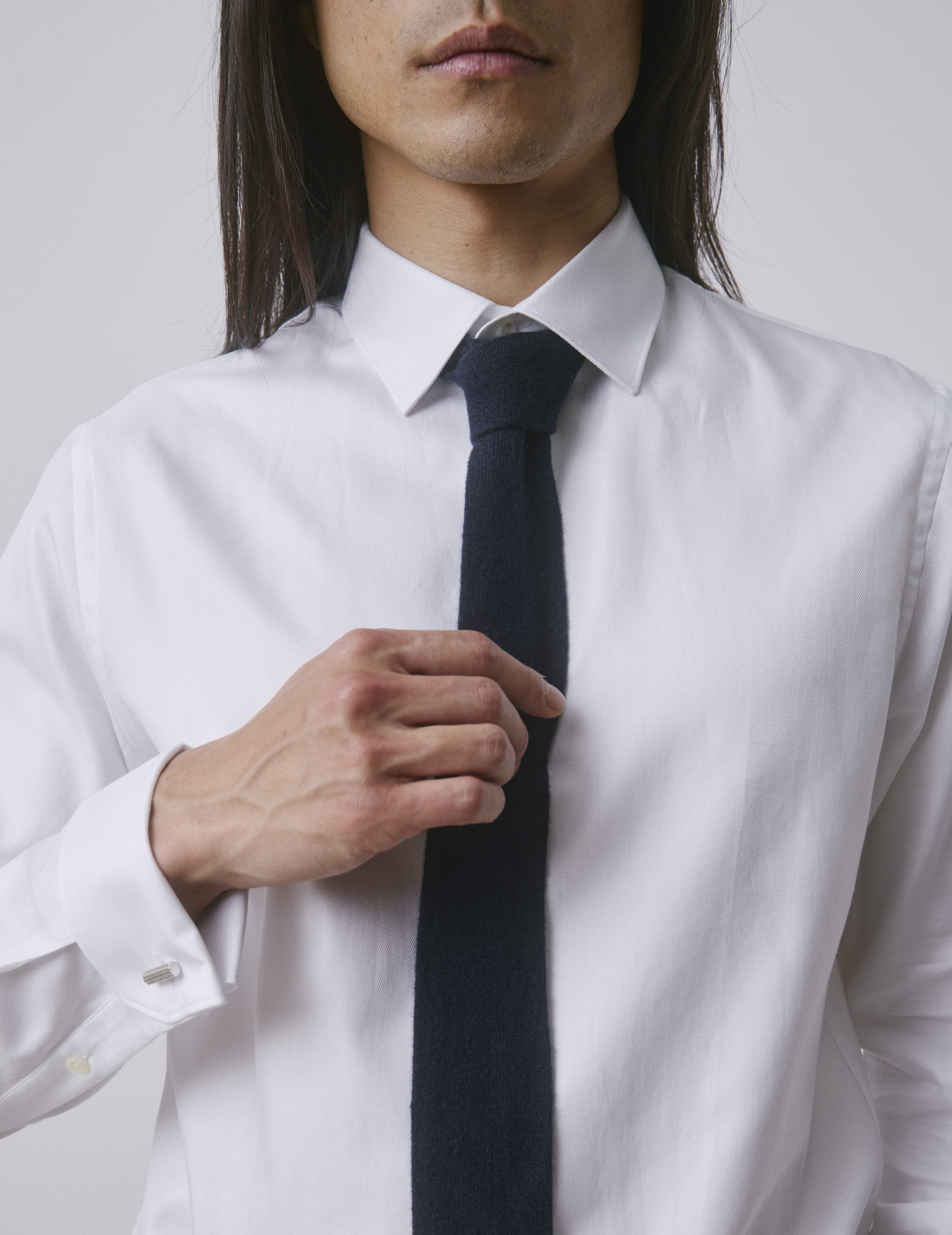 Navy cashmere tie