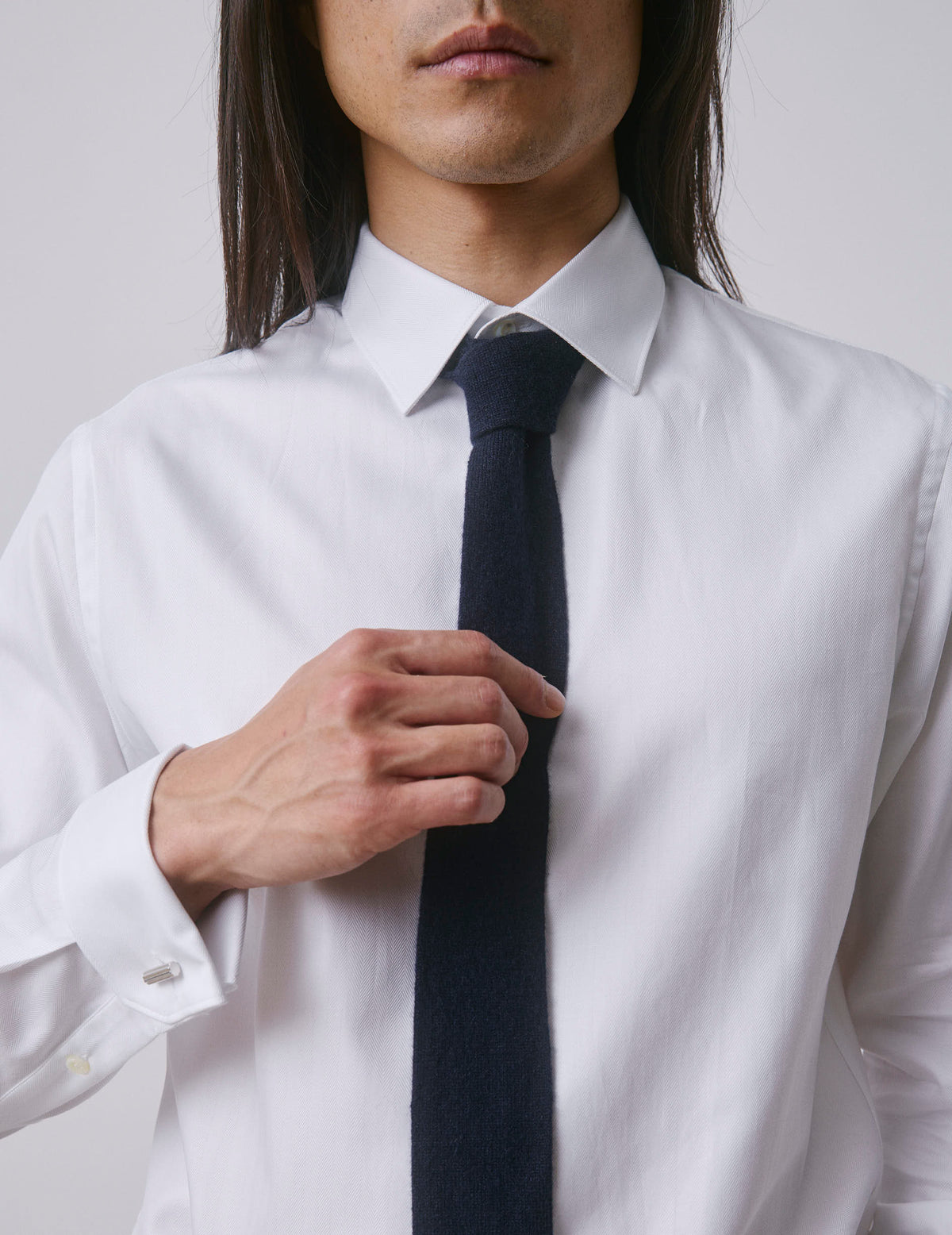 Navy cashmere tie