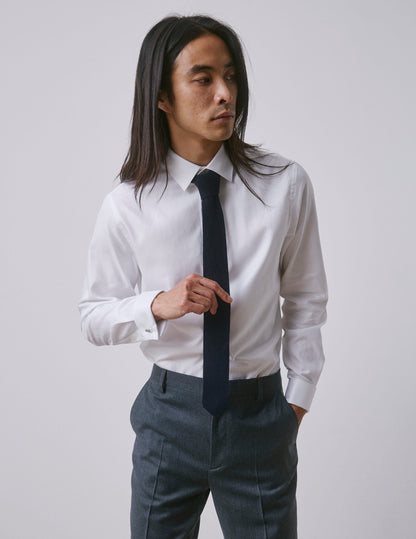 Navy cashmere tie