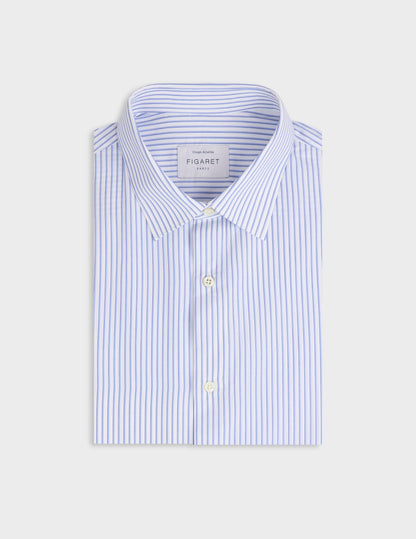 Chemise ajustée rayée bleue