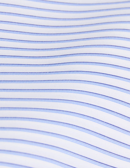 Chemise ajustée rayée bleue