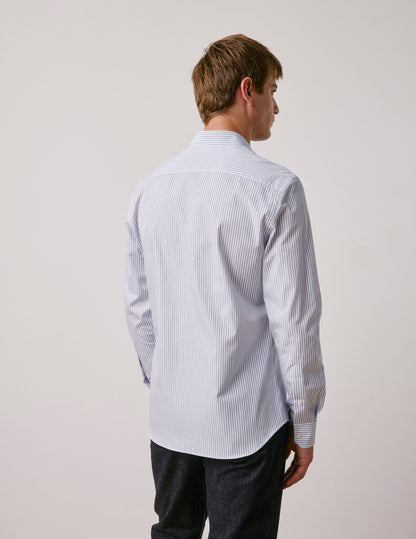Chemise ajustée rayée bleue