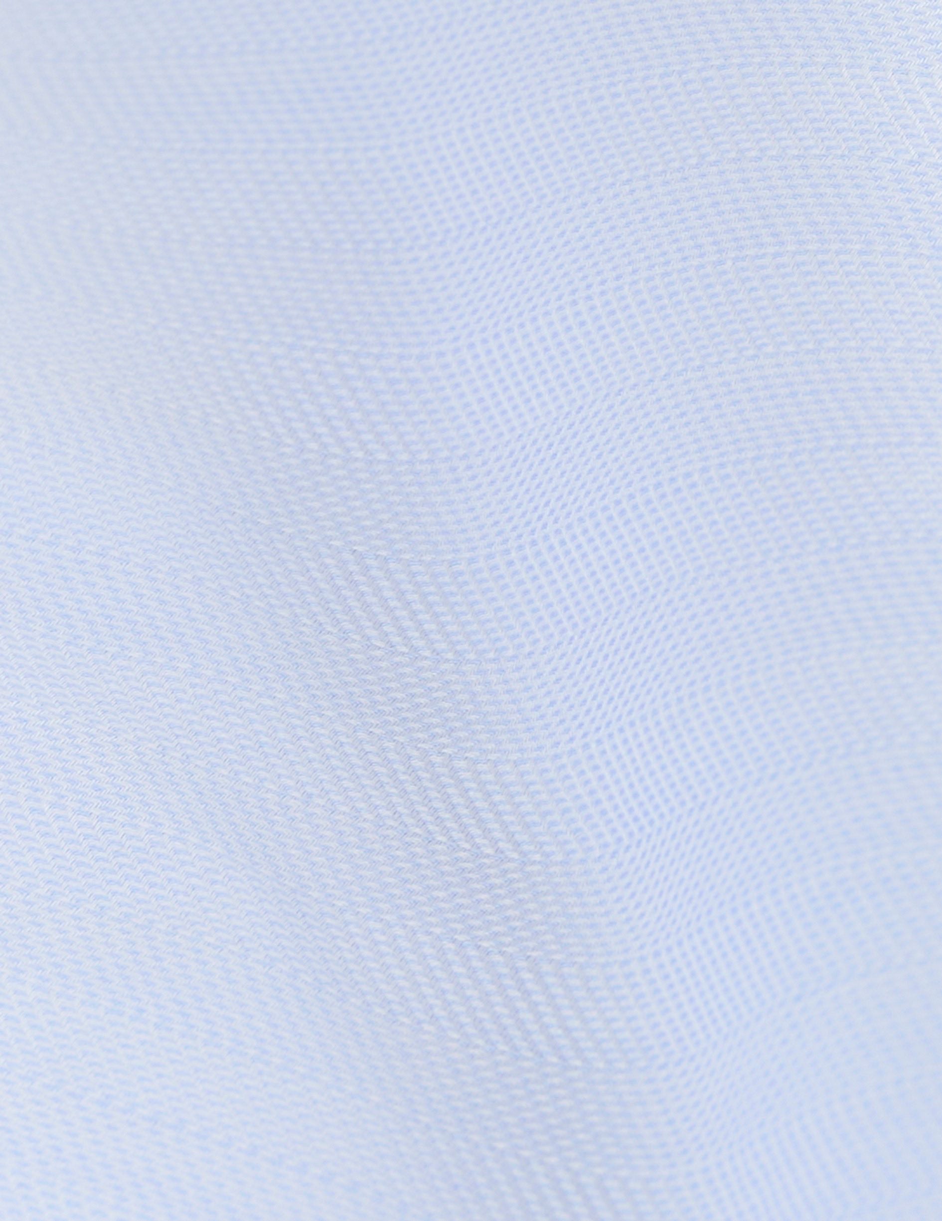 Chemise ajustée bleu clair - Chevron - Col Figaret
