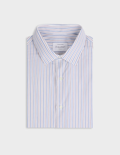 Chemise ajustée rayée bleue