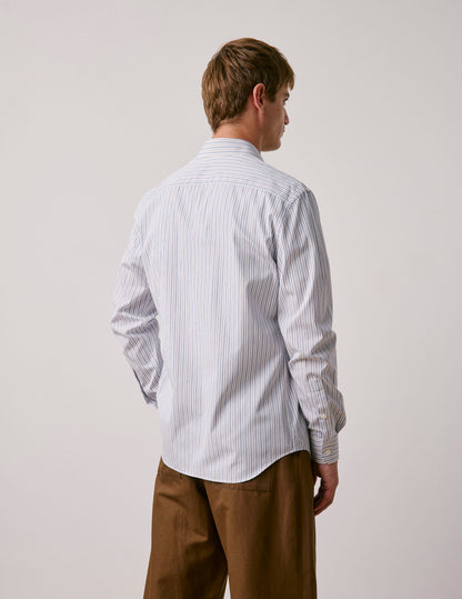 Chemise ajustée rayée bleue