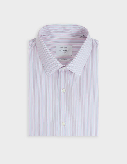 Chemise ajustée rayée rose