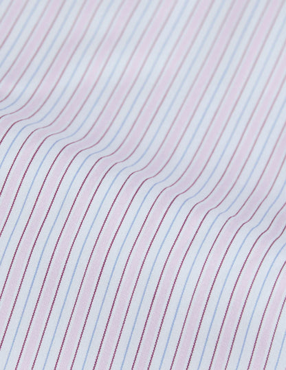 Chemise ajustée rayée rose