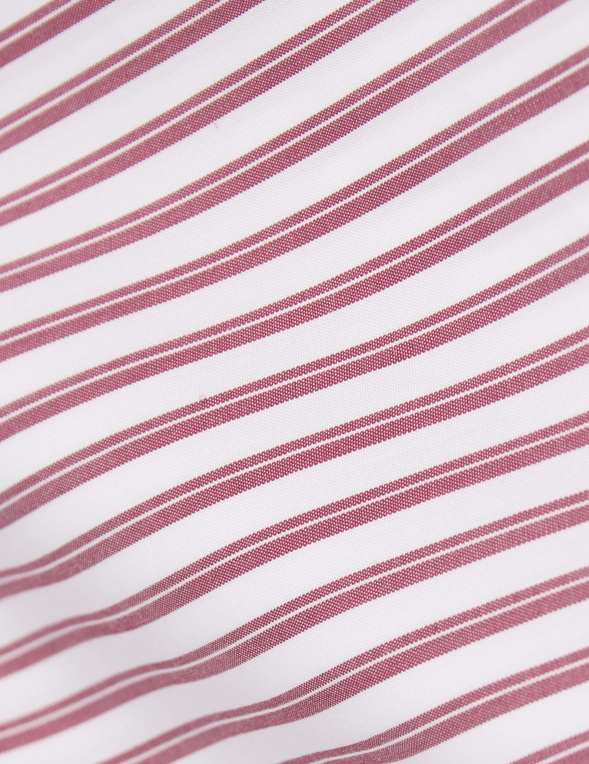 Semi-fitted red striped shirt - Poplin - Figaret Collar