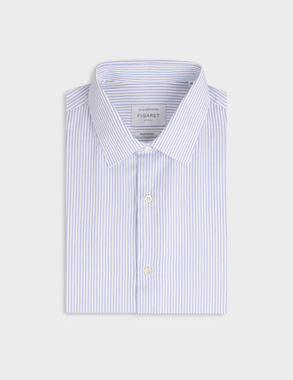 Chemise semi-ajustée rayée bleue