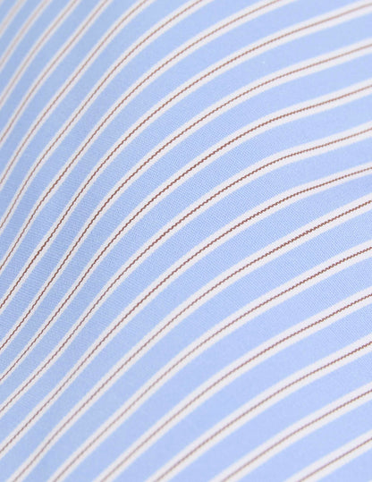 Chemise semi-ajustée rayée bleue
