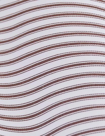 Chemise semi-ajustée rayée marron