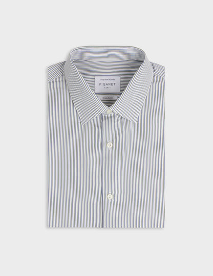 Chemise semi-ajustée rayée verte