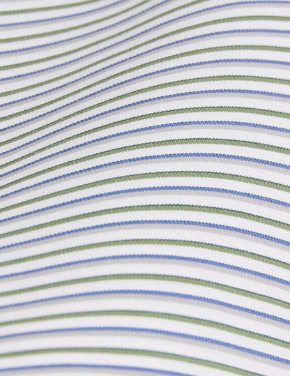 Chemise semi-ajustée rayée verte