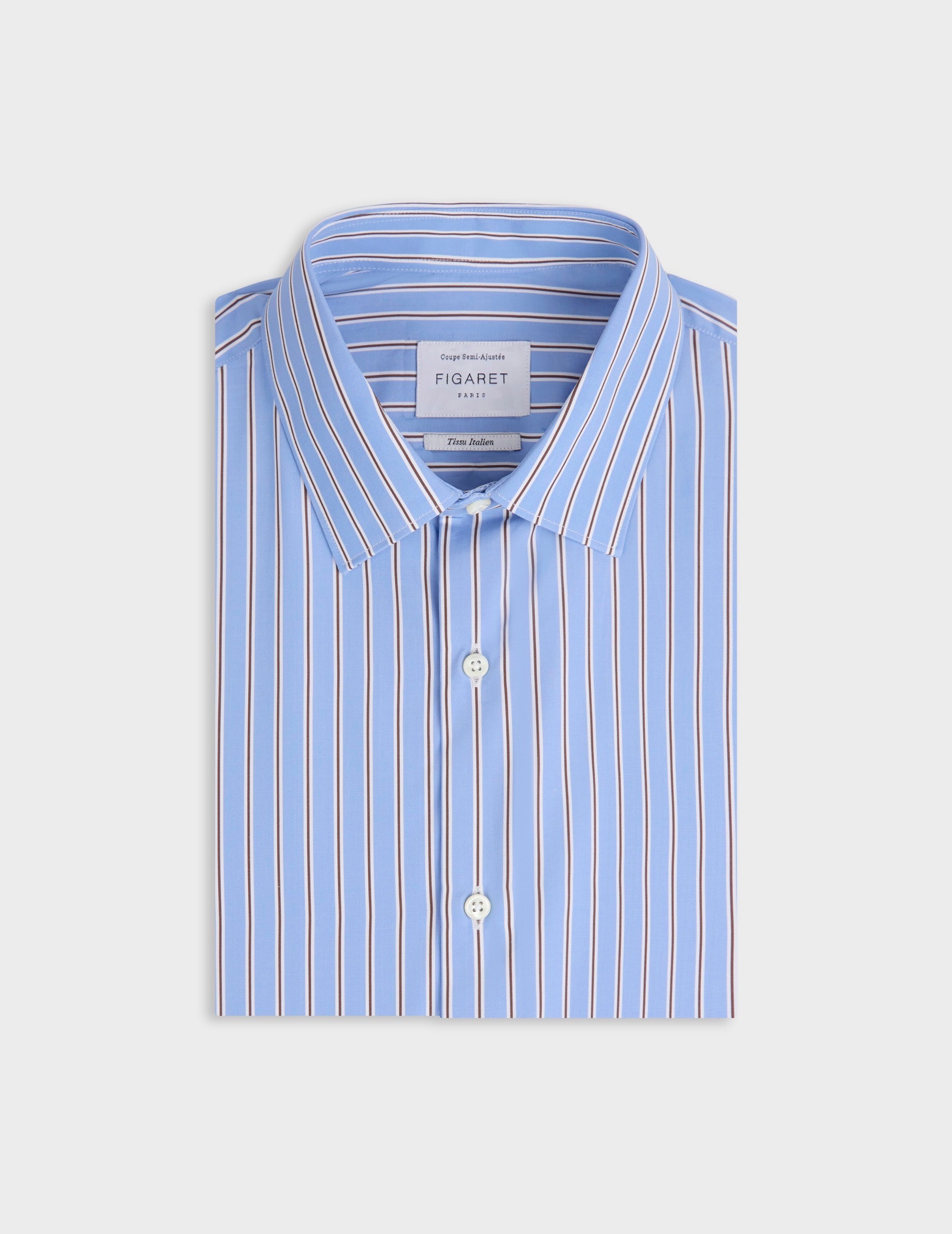 Chemise semi-ajustée  bleue rayée