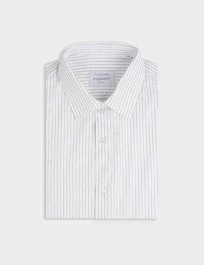 Chemise semi-ajustée rayée kaki