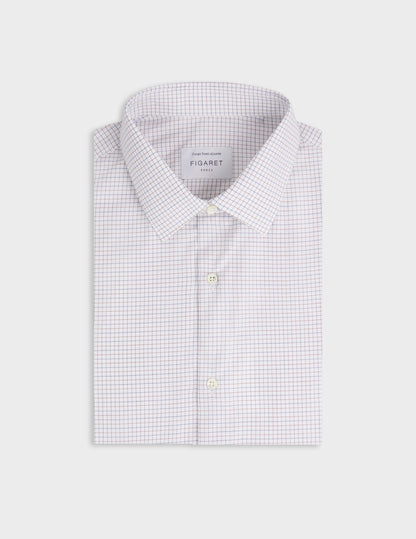 Chemise semi-ajustée à carreaux marron