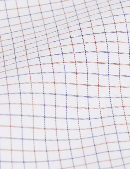 Chemise semi-ajustée à carreaux marron