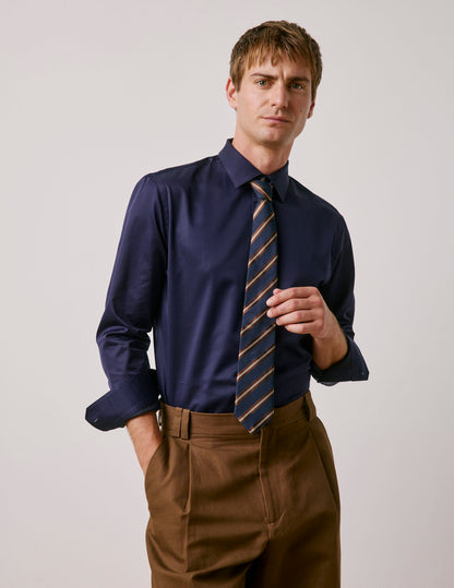 Chemise semi-ajustée Prestige bleu marine