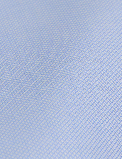 Chemise semi-ajustée en laine vierge bleue