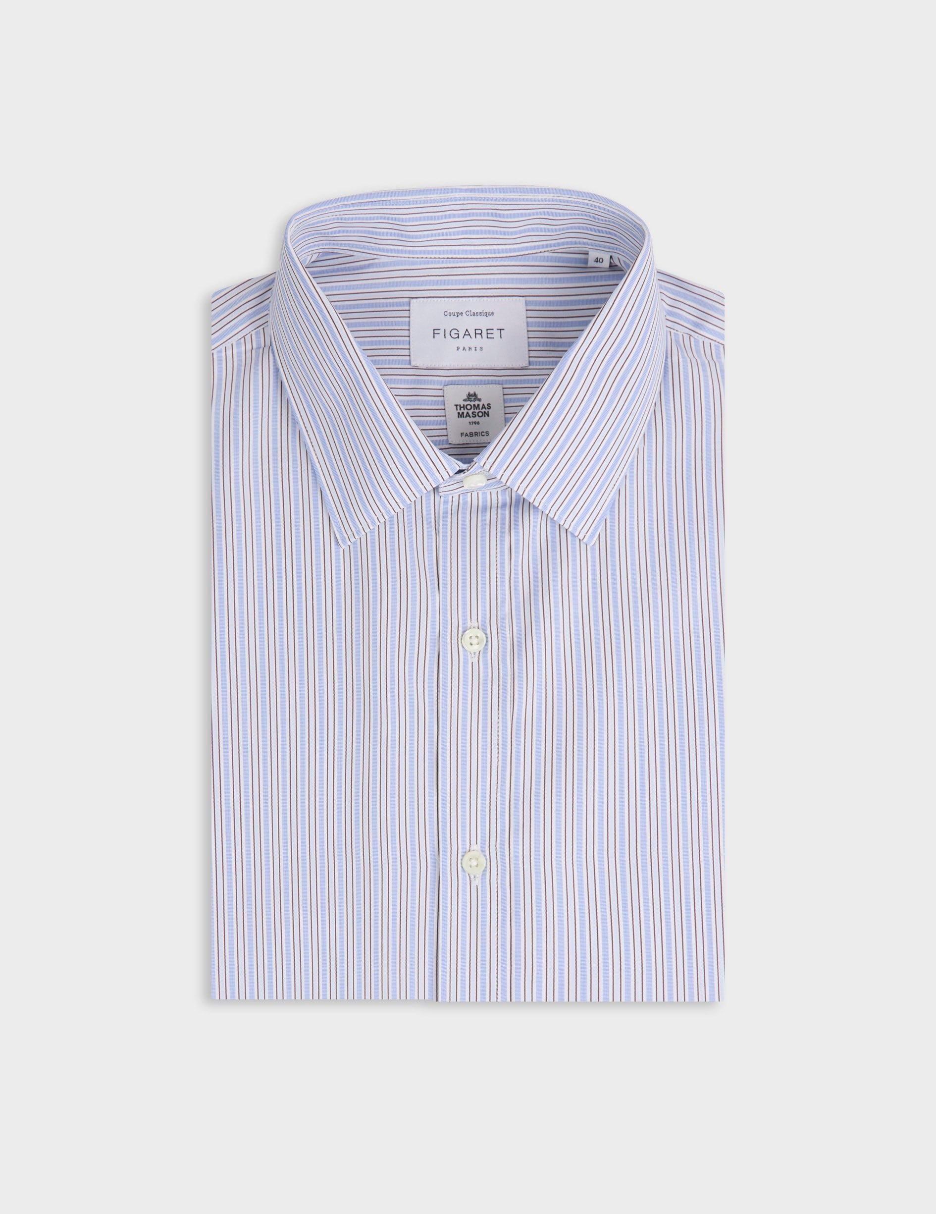 Chemise classique rayée marron