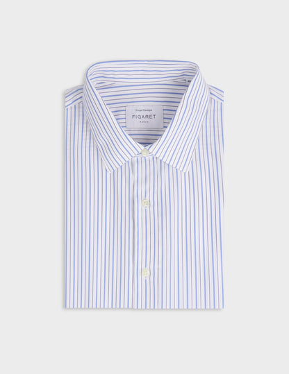 Chemise classique rayée bleue