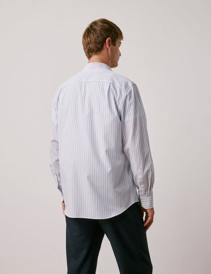 Chemise classique rayée bleue