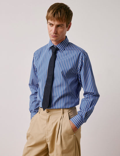 Chemise classique rayée bleue