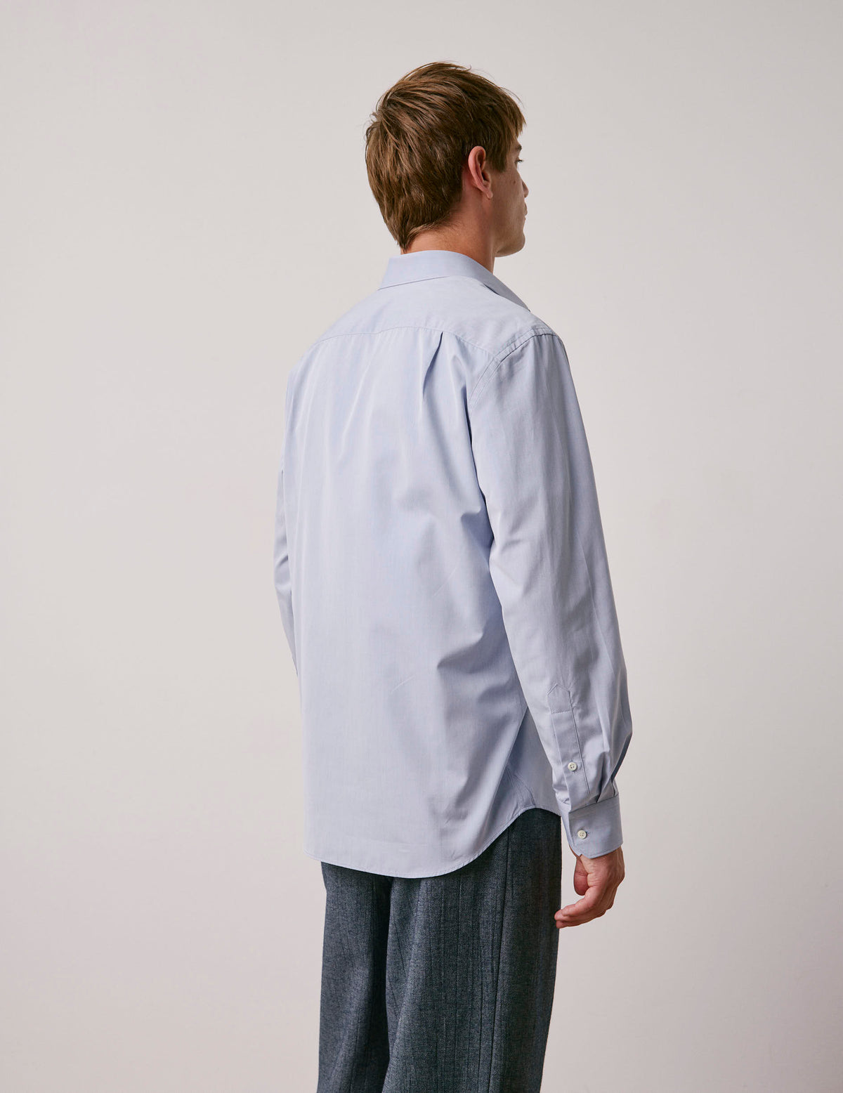 Chemise classique Voyage bleue - Popeline - Col Figaret#3