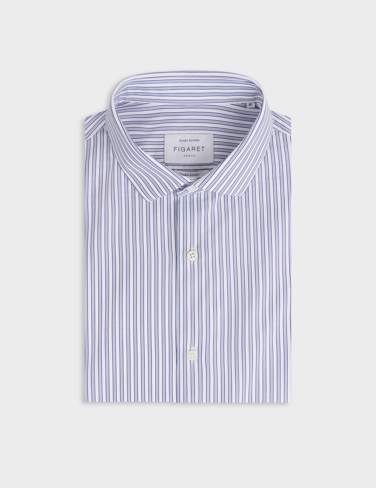 Fitted blue striped shirt - Poplin - END Collar