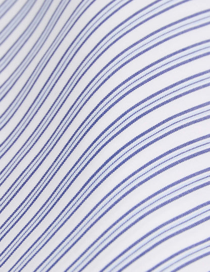 Fitted blue striped shirt