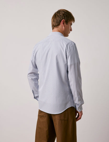 Chemise ajustée rayée bleue