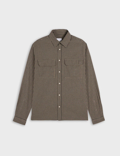 Chemise Florian en flanelle à carreaux beige