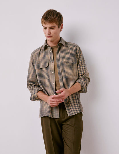 Chemise Florian en flanelle à carreaux beige