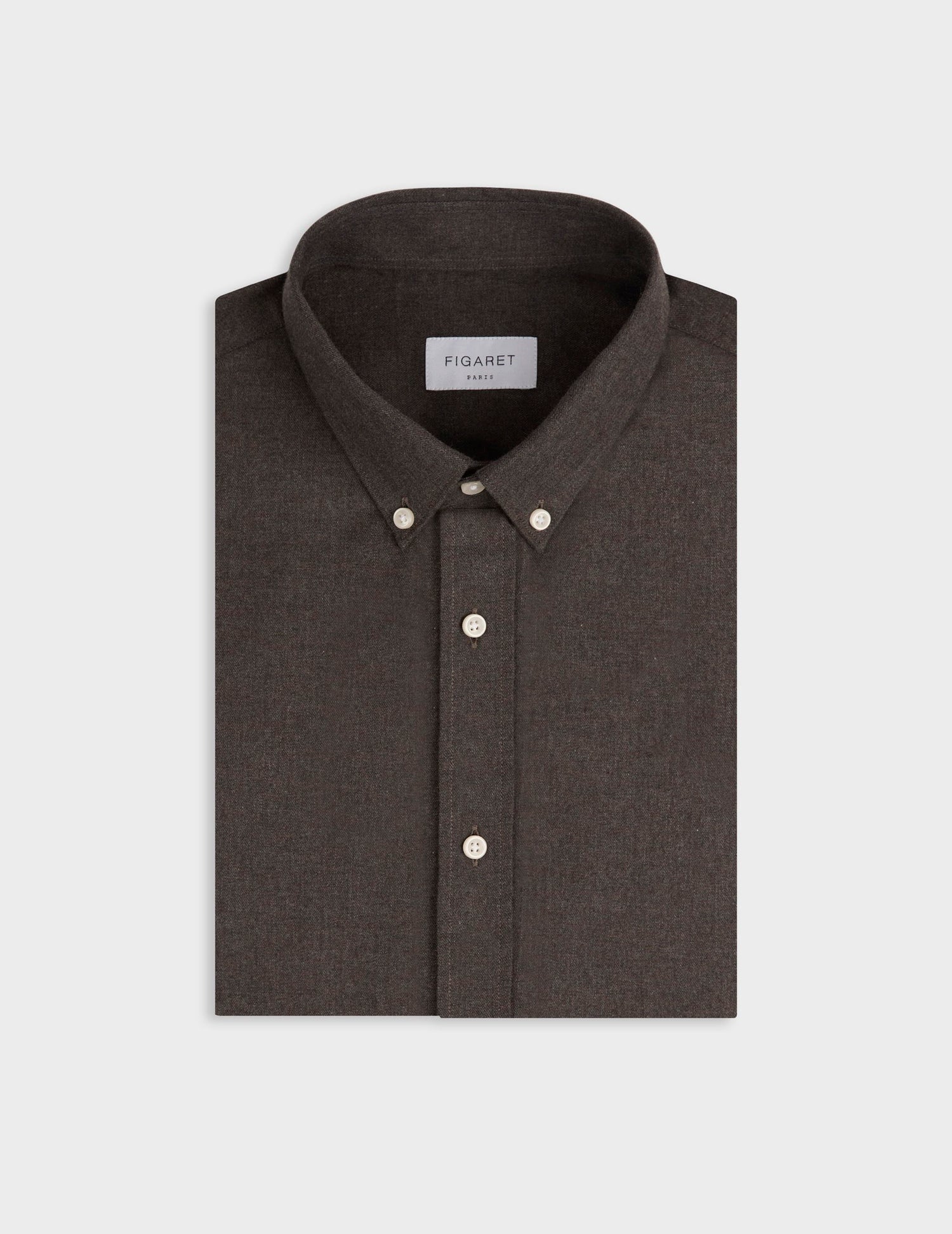 Brown flannel Gaspard shirt - Flannel - American Collar#5