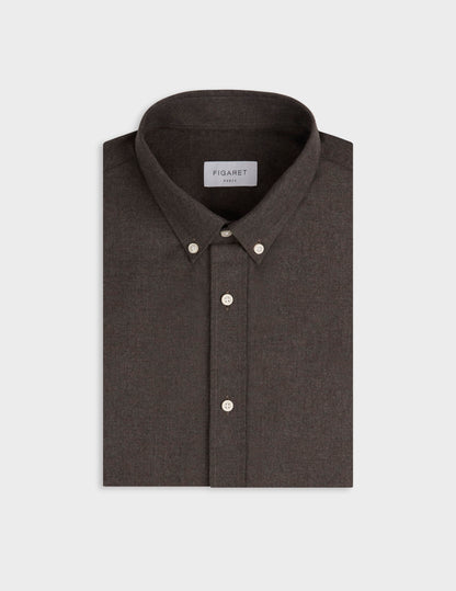Chemise Gaspard en flanelle marron