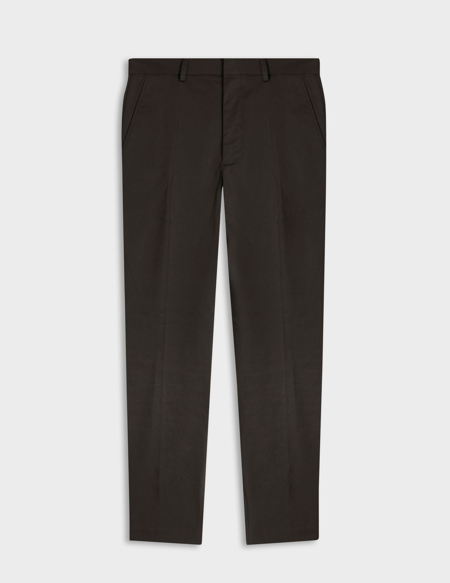 Brown cotton twill Geofrey chinos - Twill#4