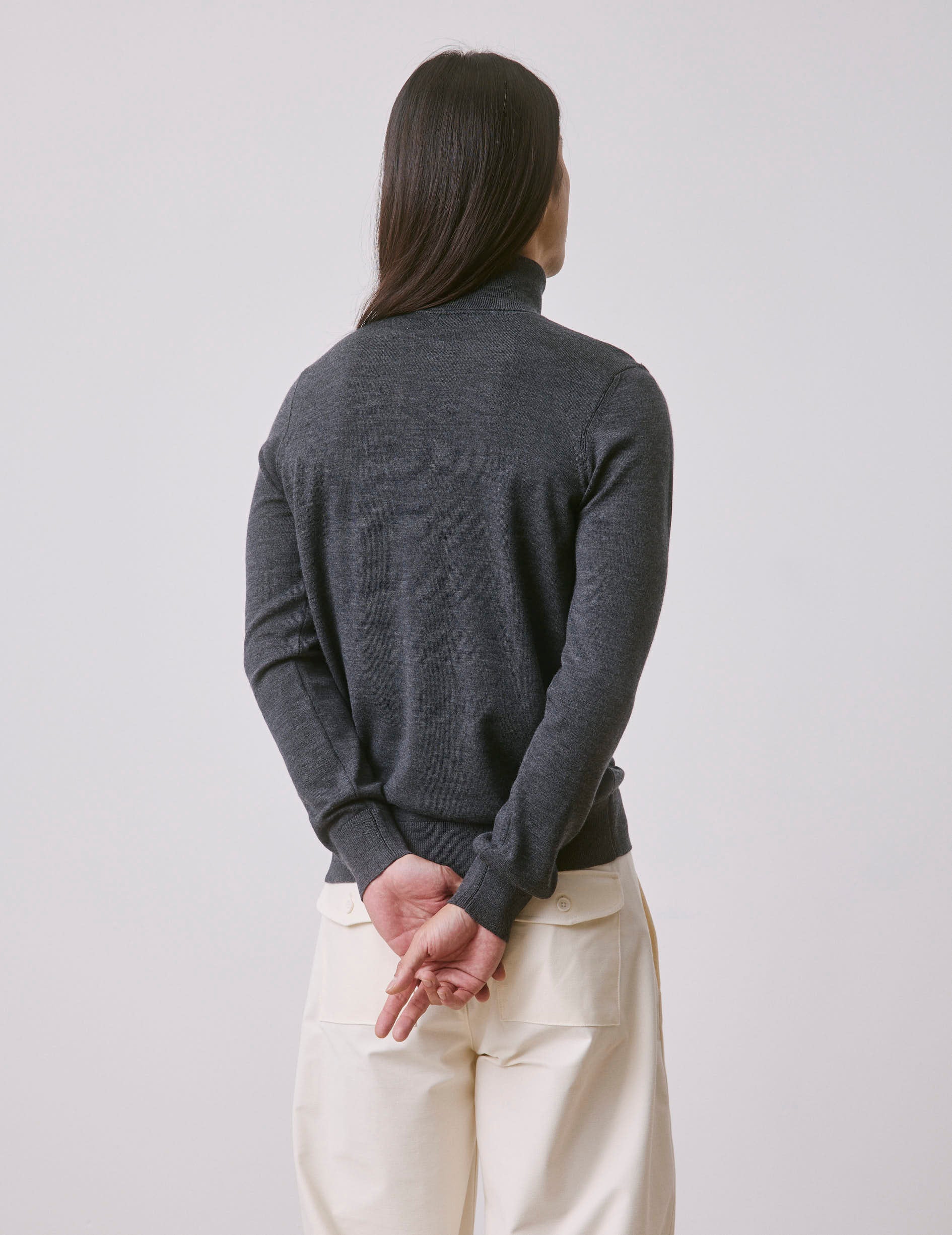 Pull Giovani en laine mérinos gris