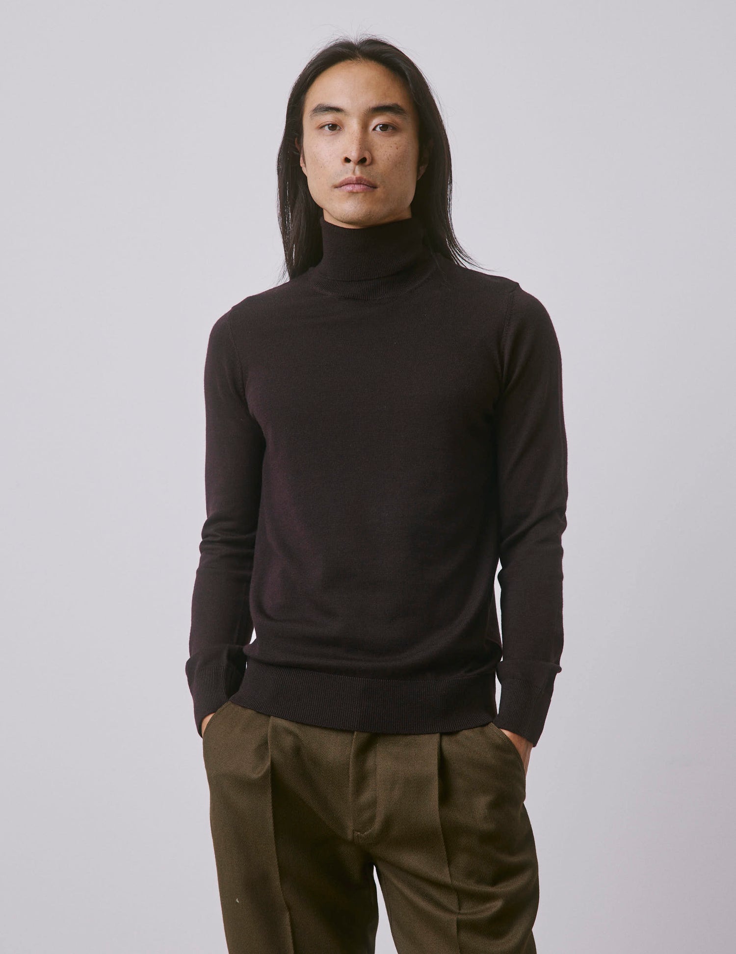 Brown merino wool Giovani sweater