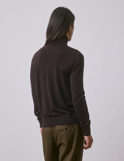 Pull Giovani en laine mérinos marron