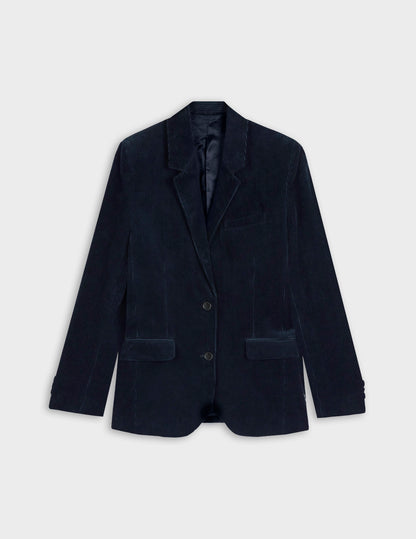 Blazer Glory en velours côtelé marine