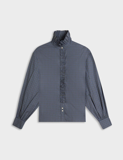 Chemise Greta à carreaux bleus