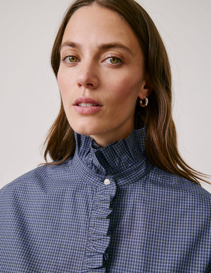 Chemise Greta à carreaux bleus