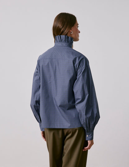 Chemise Greta à carreaux bleus